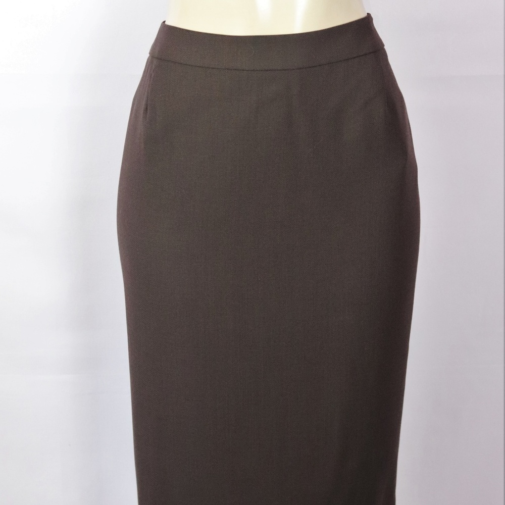 BRAND NEW WORTH BROWN WOOL CREPE PENCIL SKIRT 18 - Picture 6 of 6